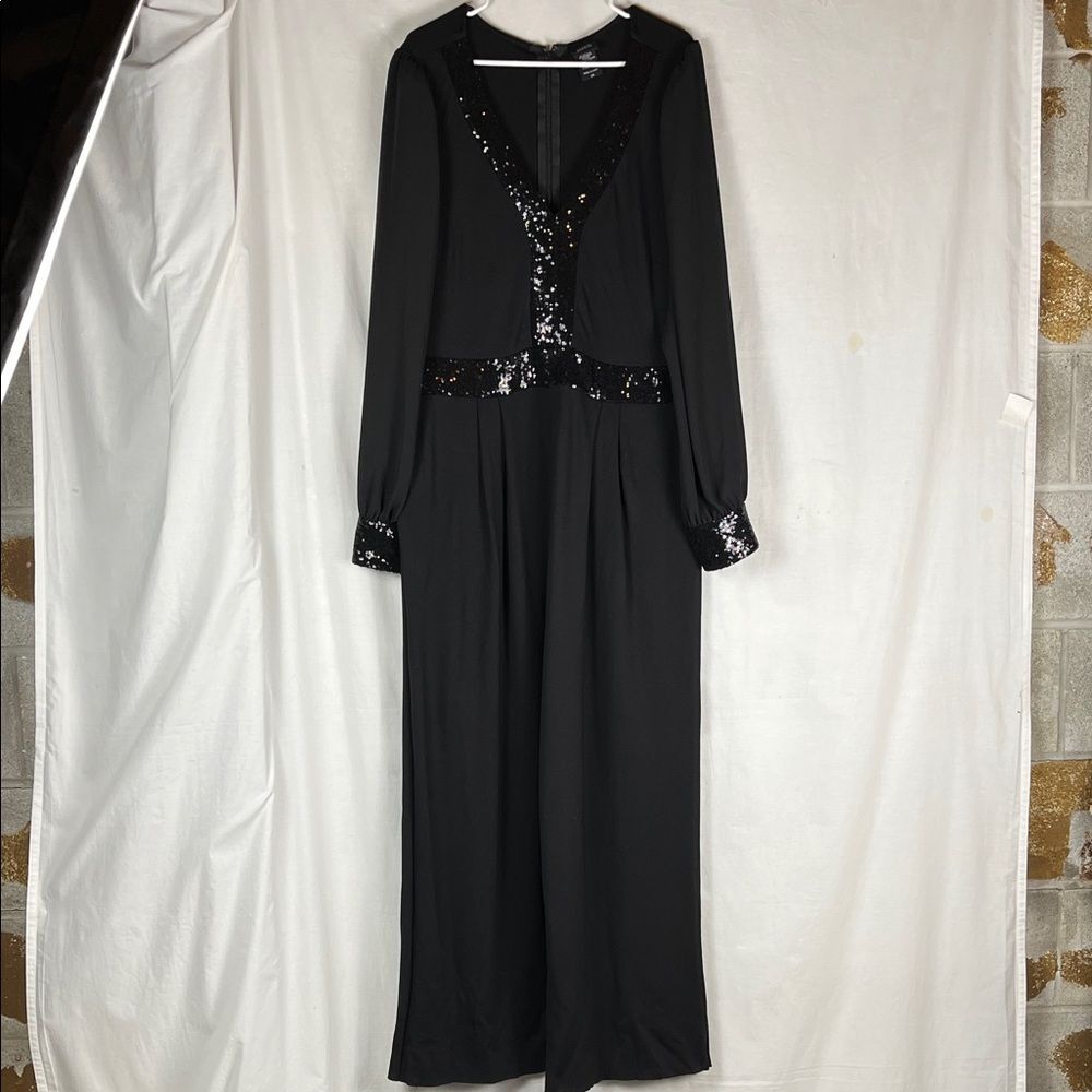 Torrid Black Sequin V-Neck Jumpsuit